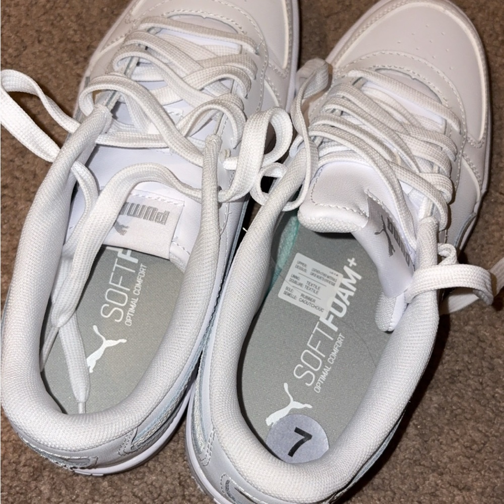 Puma Classic White Lace-Up Sneakers - Picture 3 of 6